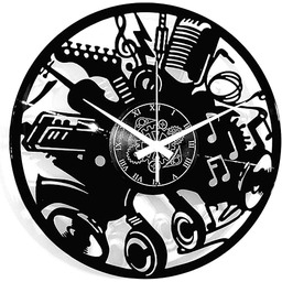 Instant Karma Zegar ścienny Winyl Gitara z Klawiaturą