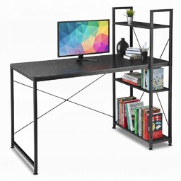 Biurko z nadstawką gamingowe loft rustykalne czarne