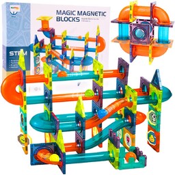 Klocki Magnetyczne Zdjeżdżalnia Tor dla Kulek 96 elementów