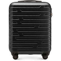 Walizka kabinowa z ABS-u w geometryczny deseń czarna