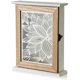 Drewniana skrzynka szafka na klucze biała drewniana 24,5x20x6