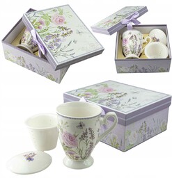 Porcelanowy kubek z zaparzaczem w ozdobnym kartoniku Captain