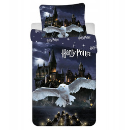 Pościel Harry Potter 140x200 70x90 Mikrofibra Hogwarts Night