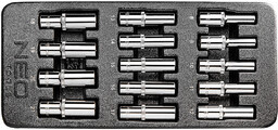 Nasadki długie 1/2", 8-21 mm, zestaw 14 szt.,