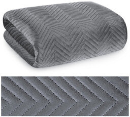 Narzuta 200 x 220 Dekoracyjna Welurowa Sofia Grafit