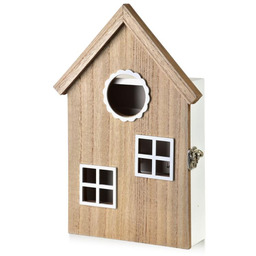 Drewniana skrzynka szafka na klucze jasny domek 29,5x20x6