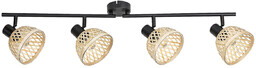 Rabalux Skandynawska lampa sufitowa Rattan 3136 reflektorki brązowe