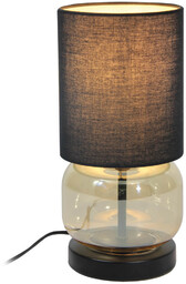 Lampka stołowa Dorme TB-63748-BL-AMB Italux tkanina szkło czarny