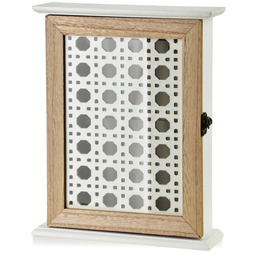 Drewniana skrzynka szafka na klucze jasna 25x19x6,5 HTYK8517