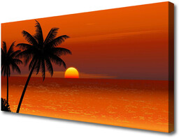 Obraz na Płótnie Palma Morze Słońce Krajobraz