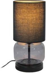 Szklana lampka nocna Dorme TB-63748-BL-SG Italux abażur czarny