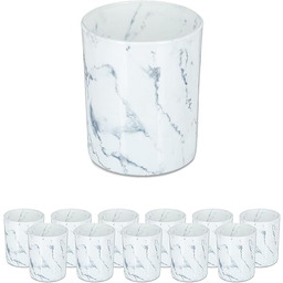 Relaxdays Szklanki na podgrzewacze, zestaw 12 sztuk, świeczniki