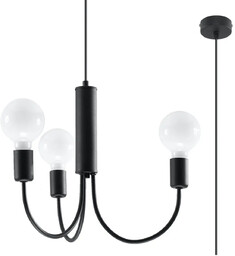 Żyrandol PICCOLO 3 czarny SL.0856 - Sollux Sprawdź