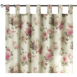 Zasłona na szelkach 1 szt., różowo-beżowe róże