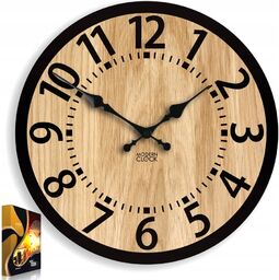 Zegar ścienny drewniany dębowy akrylowy berlin 33cm okrągły