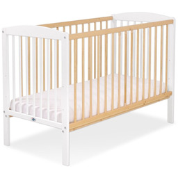 Biało-Drewniane Łóżeczko z kółeczkami dla Niemowląt Leonardo 120x60