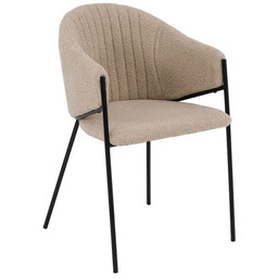 Krzesło tapicerowane C-890-1 boucle beż #5 czarne nogi