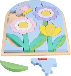 Fisher-Price Drewniane puzzle  kwiaty Układanka z klockami,