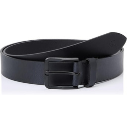 CALVIN KLEIN JEANS PASEK SKÓRZANY CZARNY Z SREBRNĄ