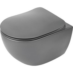 DEANTE Miska WC podwieszana PEONIA antracyt, titanium bezkołnierzowa