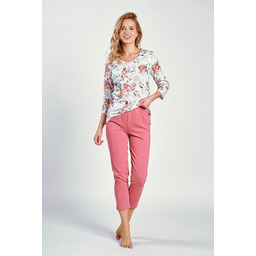 Piżama Louisa 3247 Biało-Malinowa