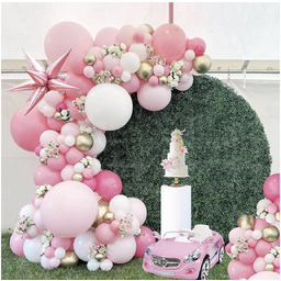 Zestaw balonów do girlandy balonowej biało-złoto--różowy - 167