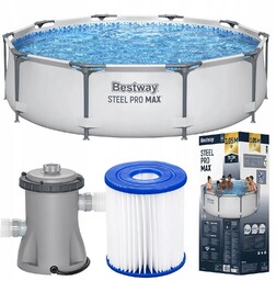 Basen Ogrodowy Stelażowy Z Pompą Filtrem Bestway Okrągły