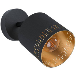 EGLO Spot ścienny Esteperra, czarny/złoty, 1-punktowy możliwość ściemniania,