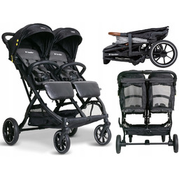 Wózek Bliźniaczy Dziecięcy X-lander X-double Coal Black