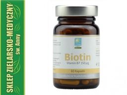 BIOTIN 150mcg 60 KAPSUŁEK BIOTYNA WITAMINA B7 WITAMINA
