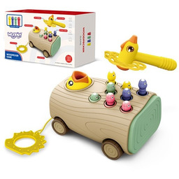 WOOPIE Gra Zręcznościowa Dzięcioł Wbijak Robaków 3w1 Wózek