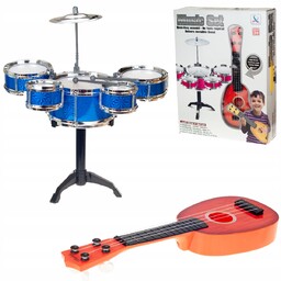 Zestaw Muzyczny Perkusyjny Perkusja Gitara Ukulele Bębny Talerz