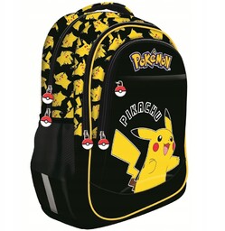 Plecak Szkolny Pokemon Plecak 3-KOMOROWY Pikachu Majewski Klasa