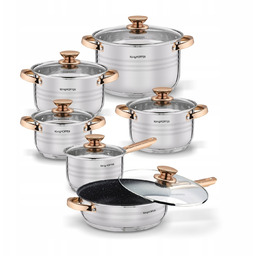 Zestaw 5x Garnek Patelnia Stalowe Komplet Konighoffer Bari