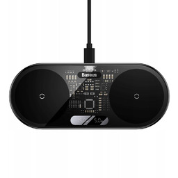 Podwójna ładowarka bezprzewodowa QI z wyświetlaczem USB-C 20W