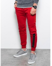 Spodnie męskie dresowe joggery - czerwone V6 P920