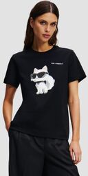 KARL LAGERFELD Czarny t-shirt damski Ikon Aquarelle K