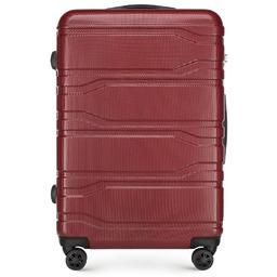 Duża walizka z polikarbonu tłoczona czerwona