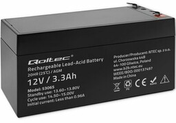 QOLTEC Akumulator 53065 3.3Ah 12V