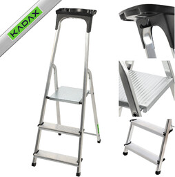 Drabina aluminiowa Vulvik, 3 stopnie, 125 kg