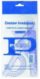Zestaw geometryczny kreślarski PRATEL z linijką 16 cm