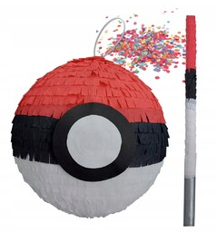 Piniata Pokeball, Pokemon, Urodziny Duża 86 Cm Kij+