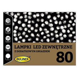 Lampki choinkowe zewnętrzne led 80 l z dodatkowym