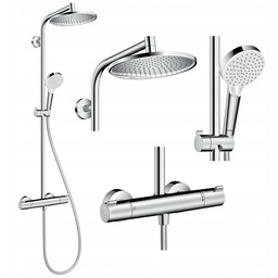 Zestaw prysznicowy natynkowy Hansgrohe Crometta S deszczownica termostat