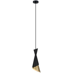 Italux Malia nowoczesna lampa wisząca, czarna, złota 1