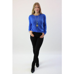 Delikatny klasyczny sweter Winter Chabrowy UNI