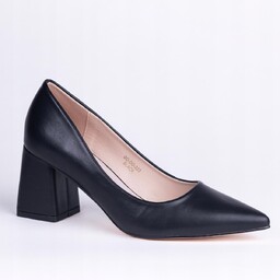 Czółenka damskie GOODIN GD-DO-223 skóra klasyczne aplikacja czarne