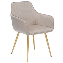 Krzesło tapicerowane DC-0084-2 beżowy welur #7 złote nogi