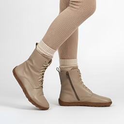 Wasak Beżowe Boki Ocieplane Buty Damskie Barefoot