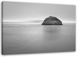 Obraz na płótnie, Morze skały czarno biały 60x40